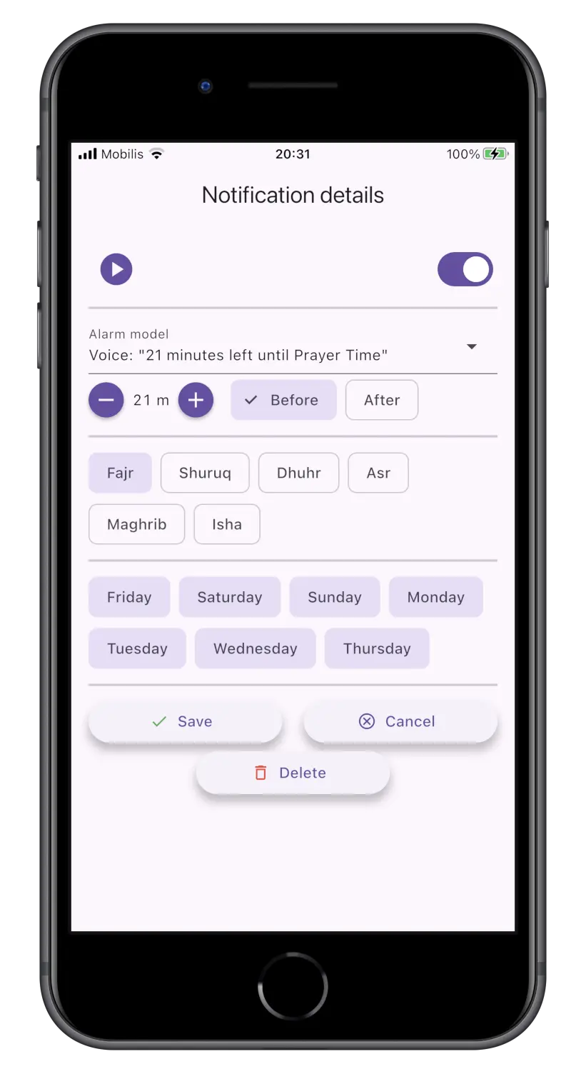 Customizable notifications